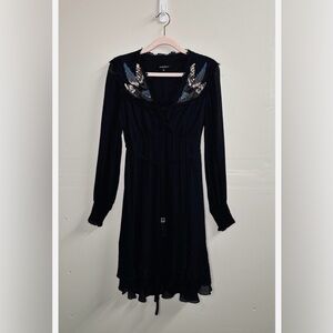 Nanette Lepore Black Dress with Embroidered Accents